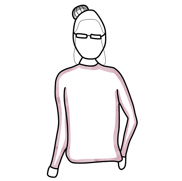An older woman with glasses